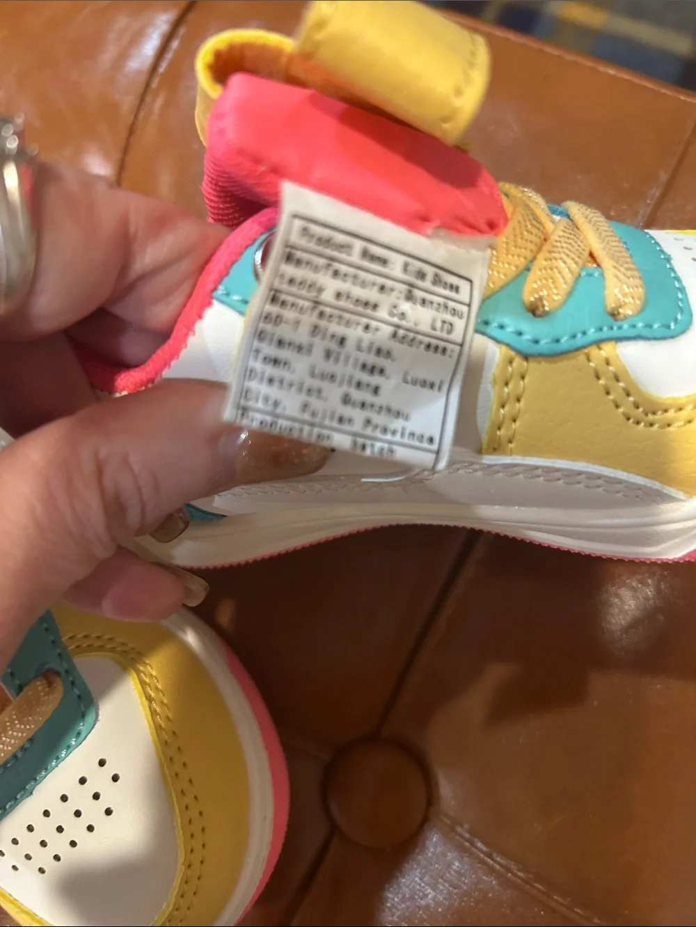 Kids Multicolor Velcro Sneakers in Yellow, Teal & Coral